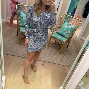 Lilly pulitzer Blue Leopard Bryson  Dress